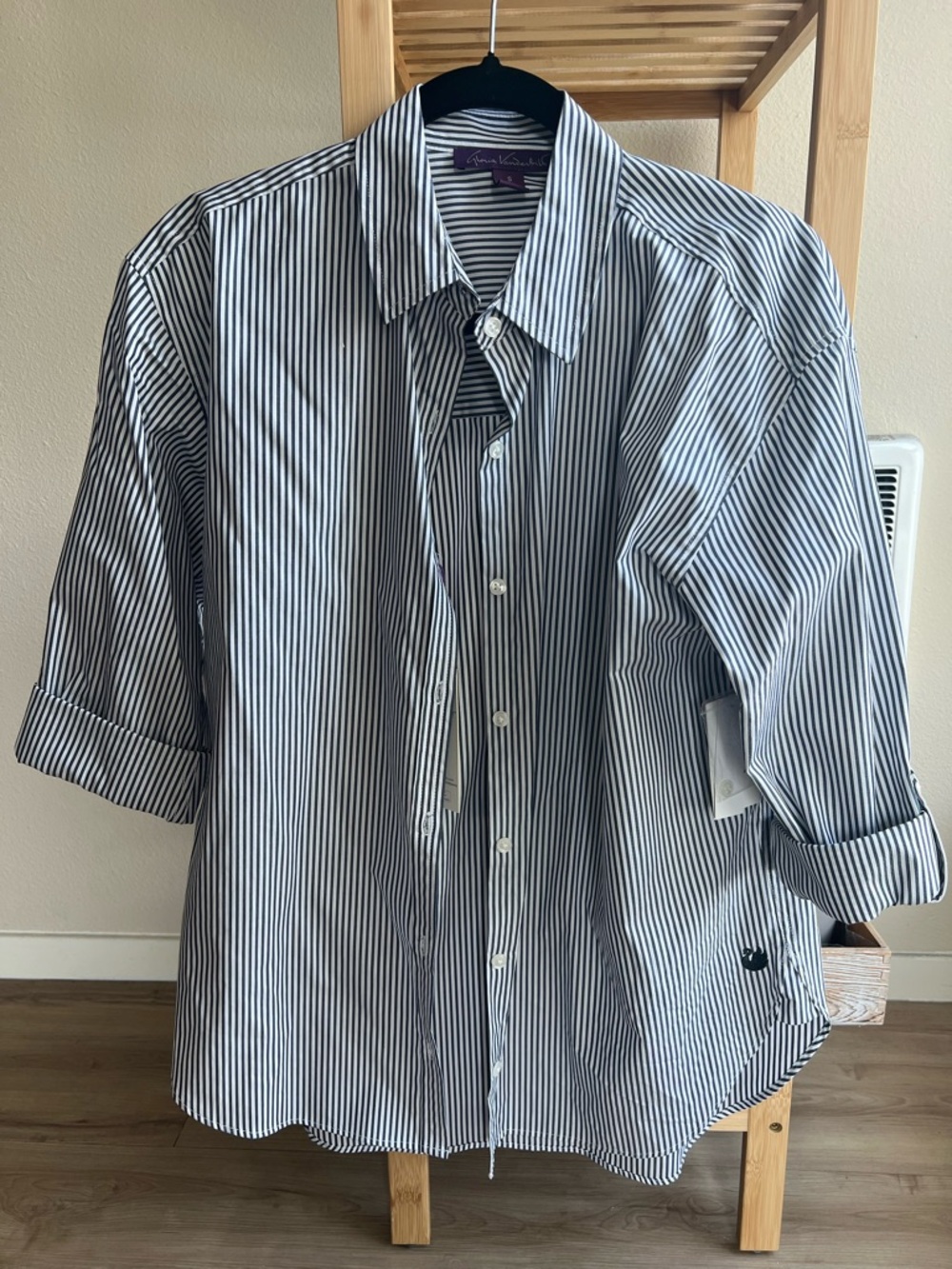 Women Stripe Button-Up Shirt